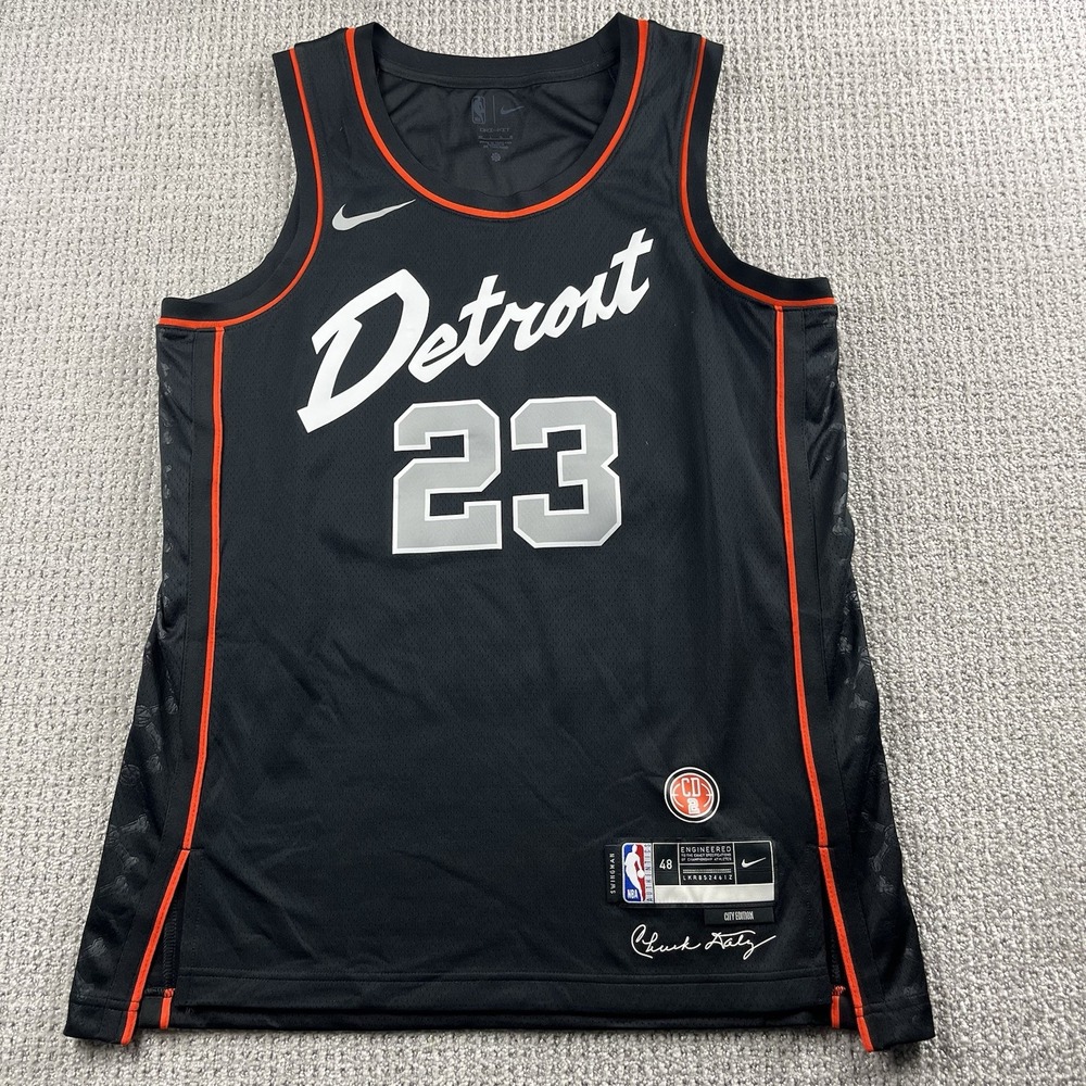 Nike Detroit Pistons NBA City Edition Swingman Jersey Mens 48 L Chuck Daly Ivey